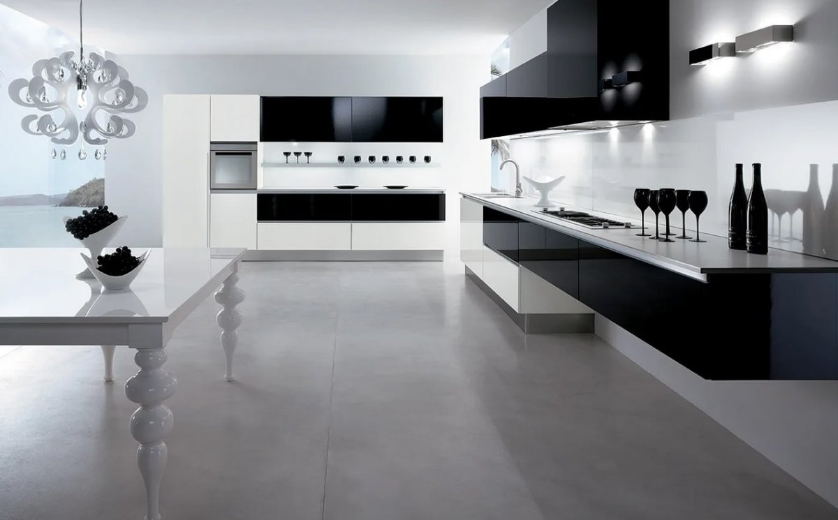 Кухня Модерн белая глянец