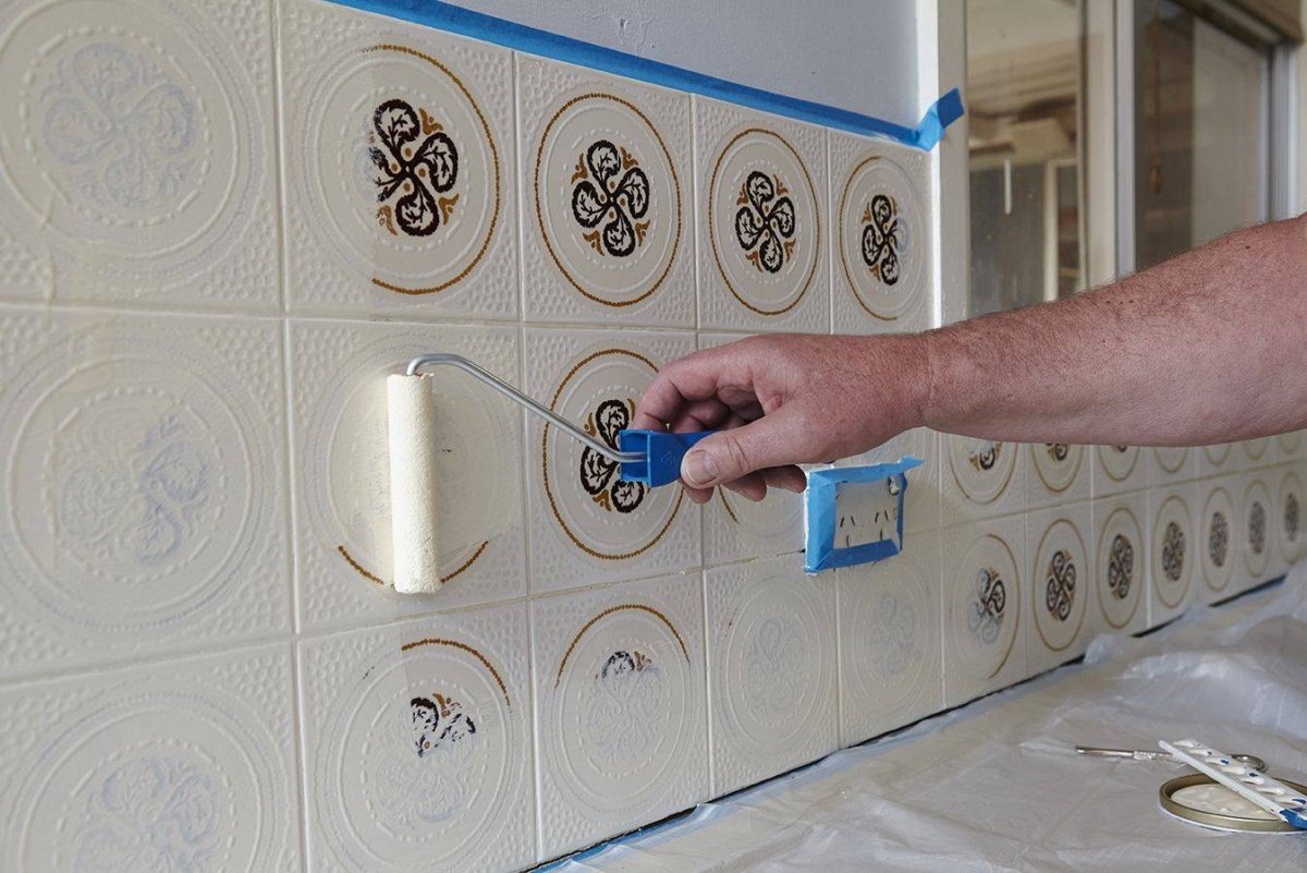 Покраска керамической плитки