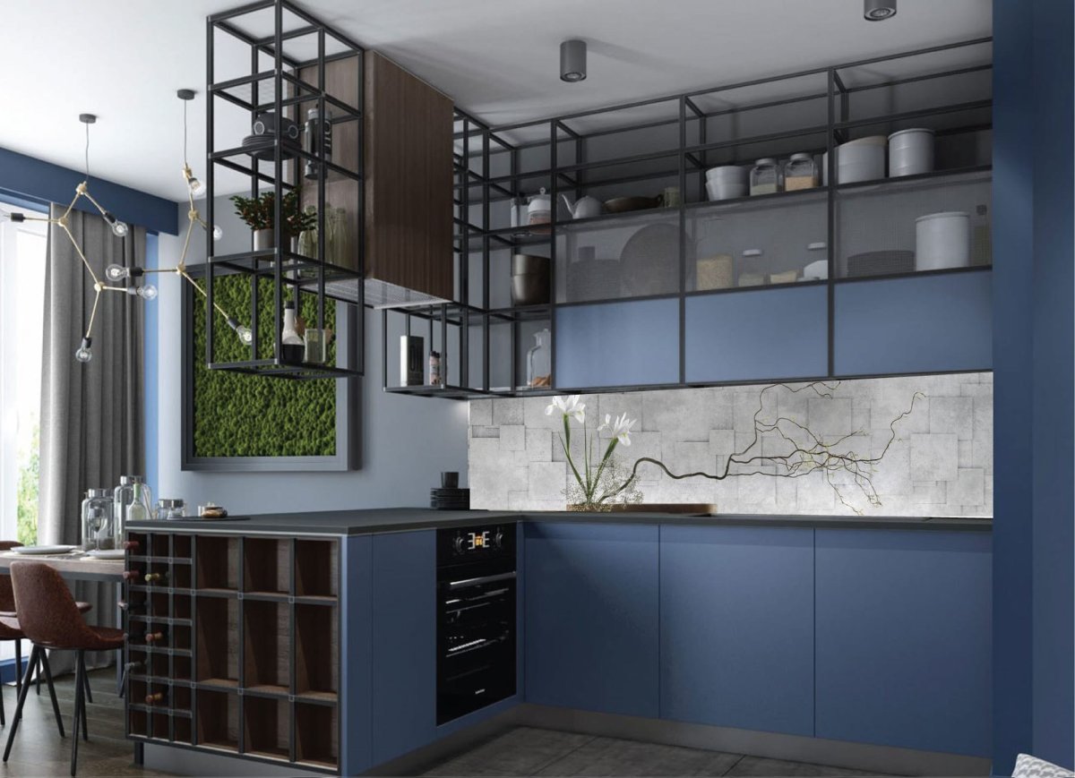 Кухни лофт с металлокаркасом