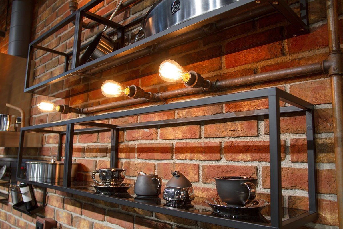 Кухня из металла в стиле лофт