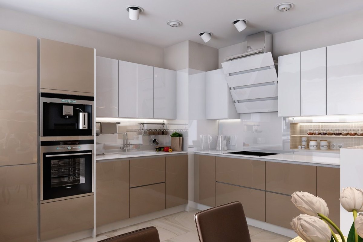 Современные кухни бежевого цвета