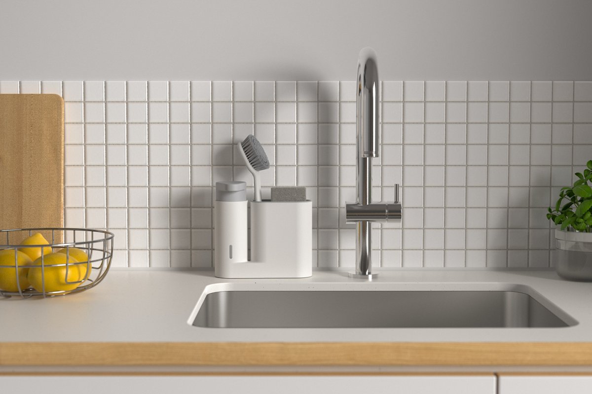 Плитка у раковины на кухне