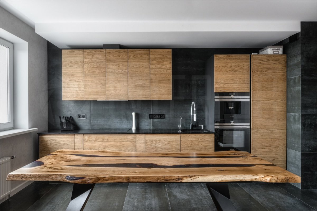 Кухня из шпона ясеня «Норд»