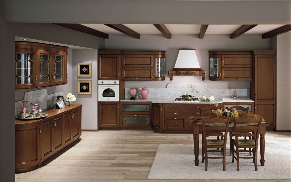 Кухни из натурального дерева