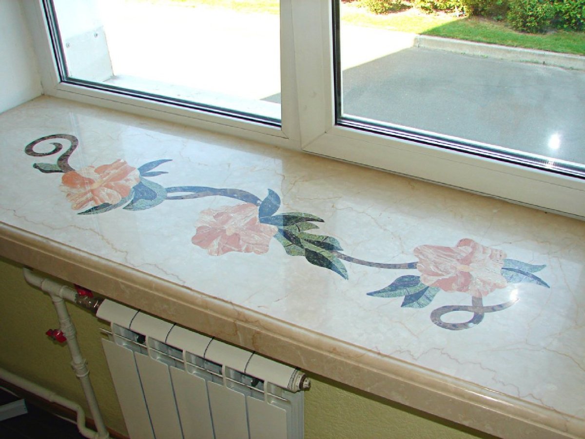 Подоконник из мозаики