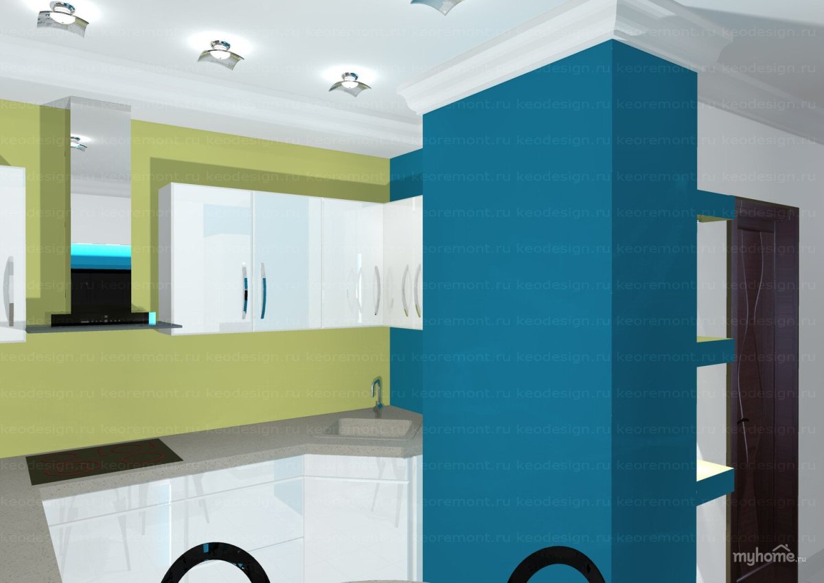 Кухня п44 102 с вентиляционным коробом