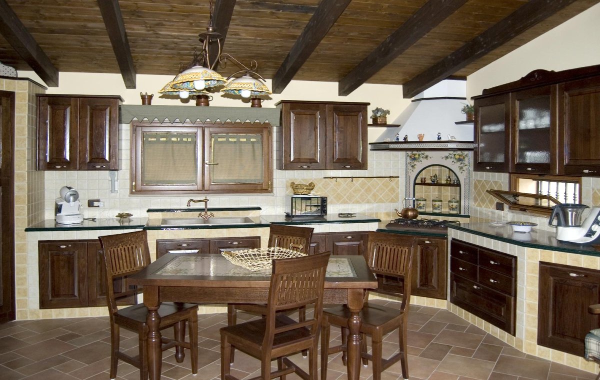 Вытяжки в стиле Кантри и Прованс на кухне в муратуре