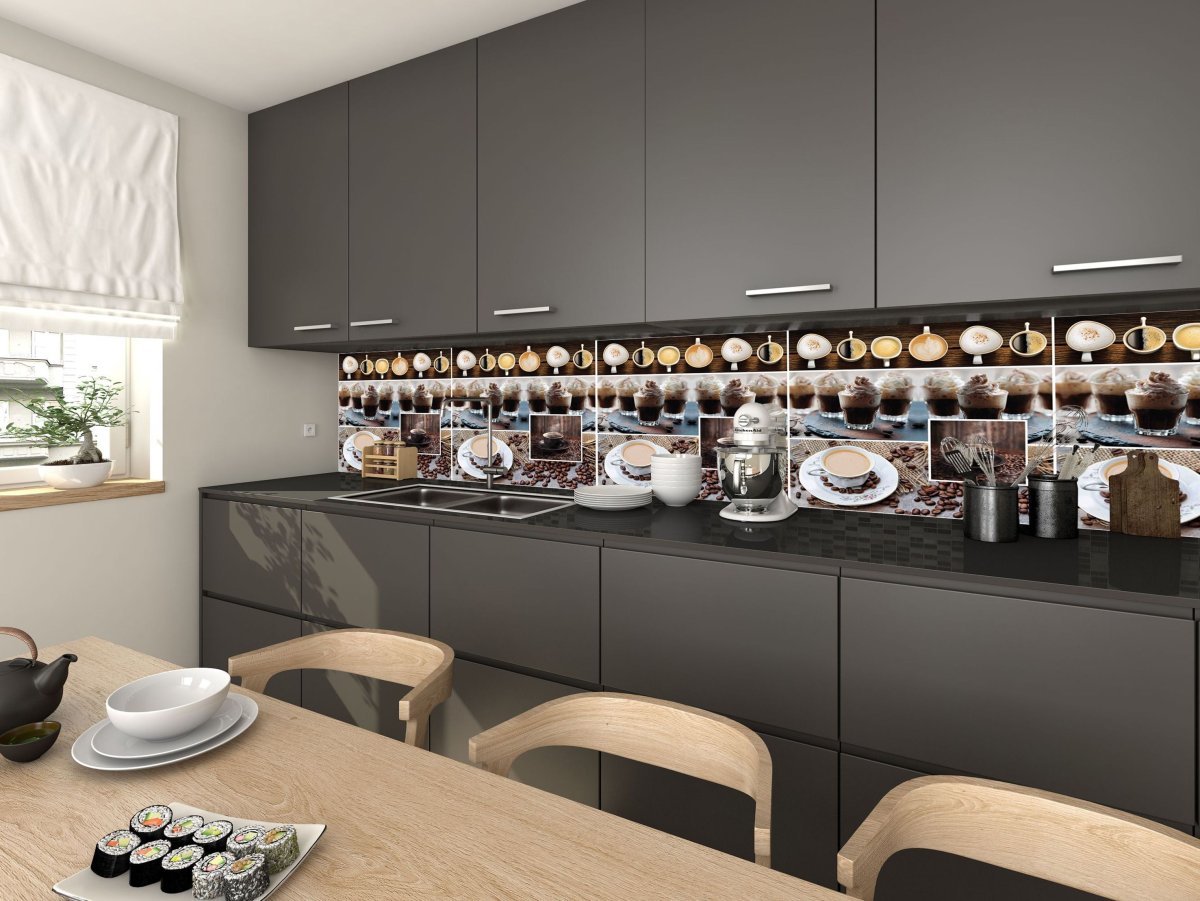 Кухонный фартук АБС кофе time 600*3000*1,5мм Stella