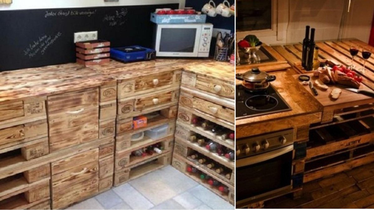 Кухня из поддонов
