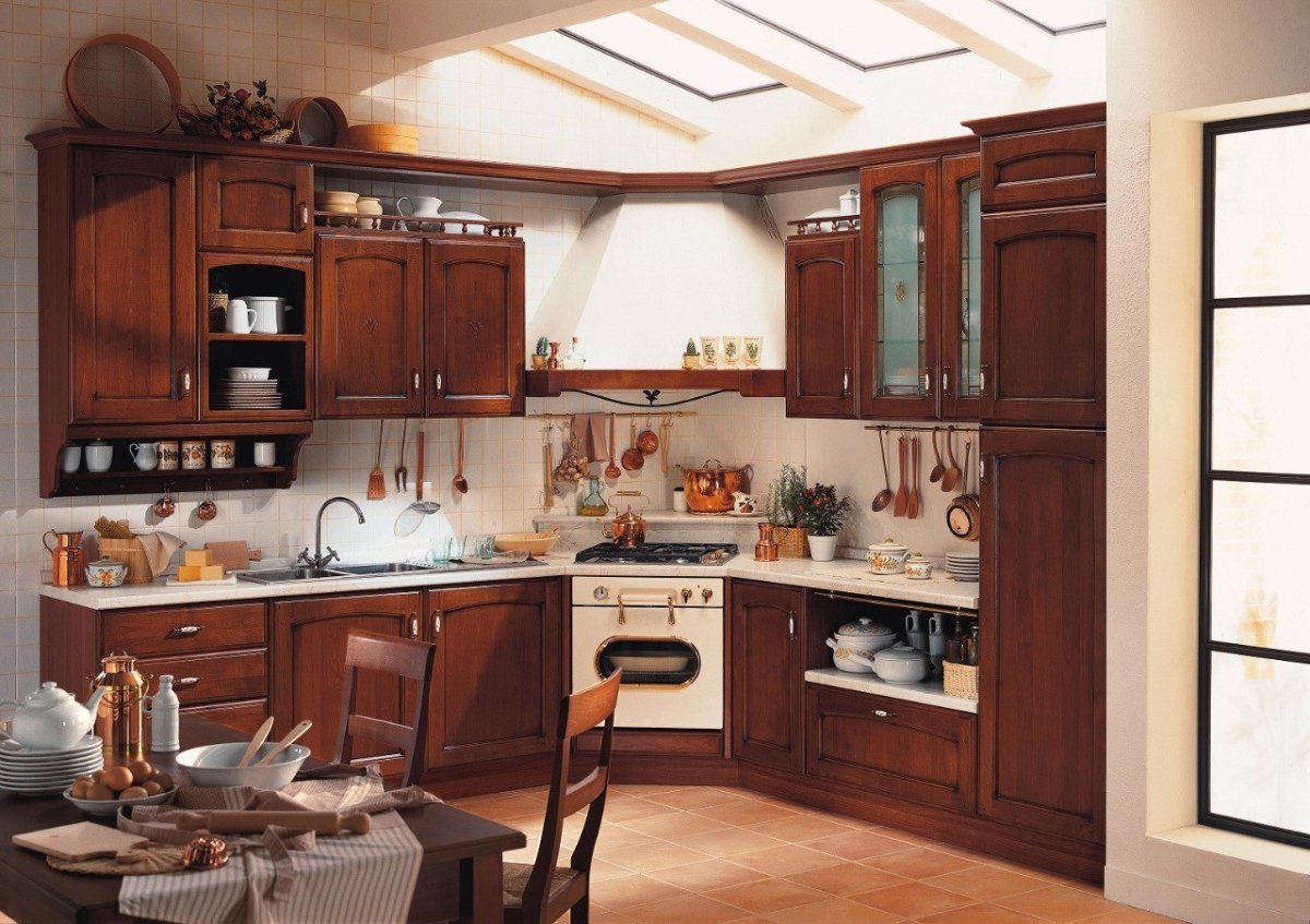 Кухни классика с угловой плитой