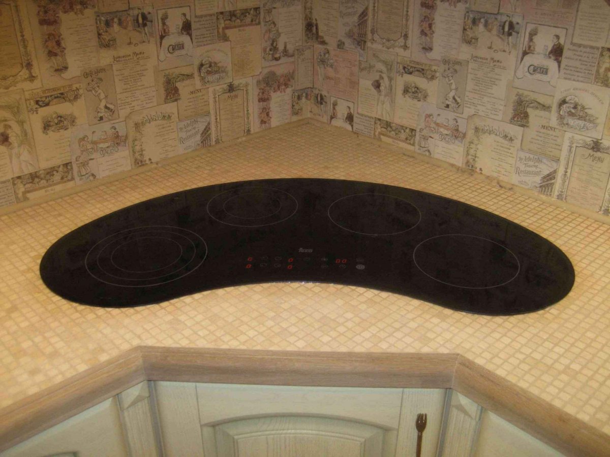 Угловая варочная панель электрическая