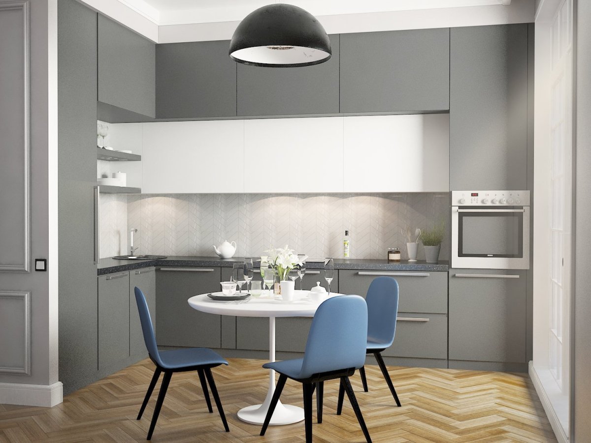 Серые кухни