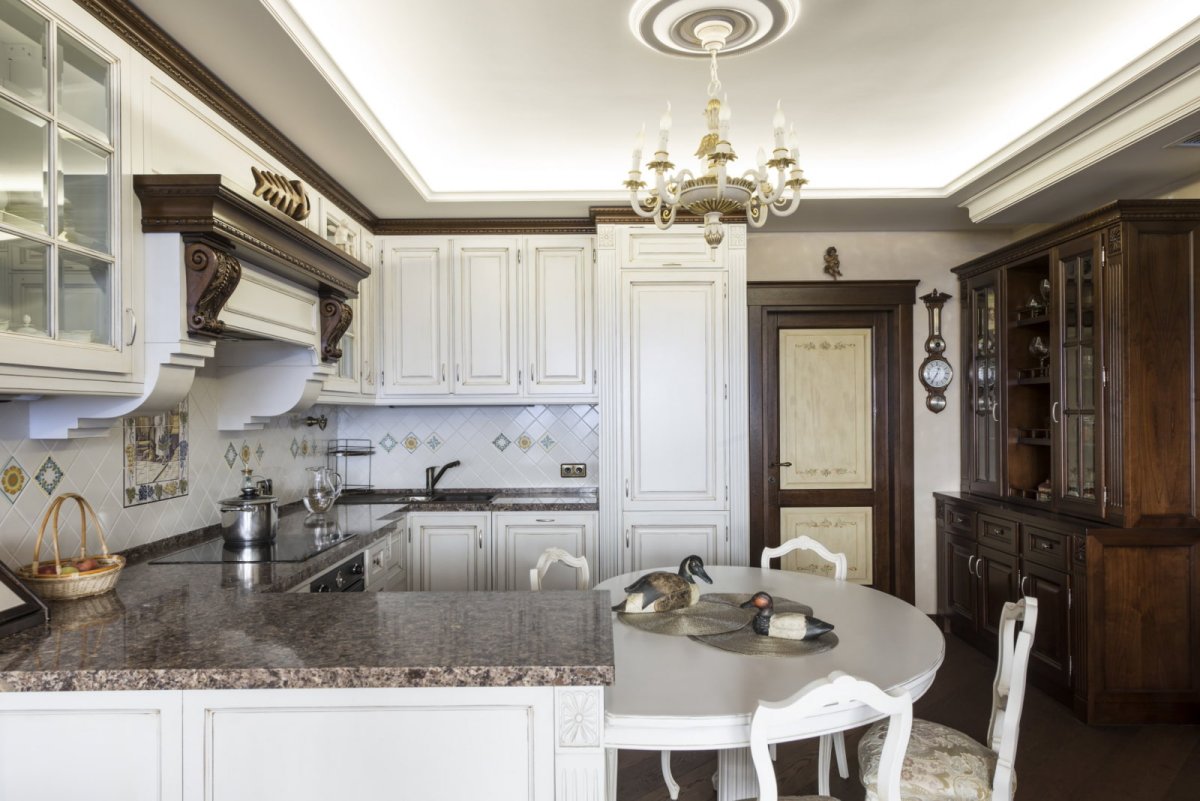 П образные кухни в классическом стиле