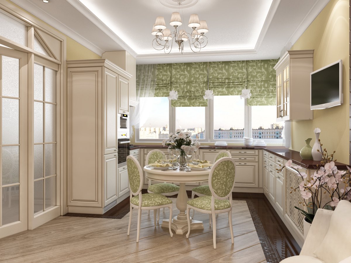 Кухня Неоклассика фисташковая