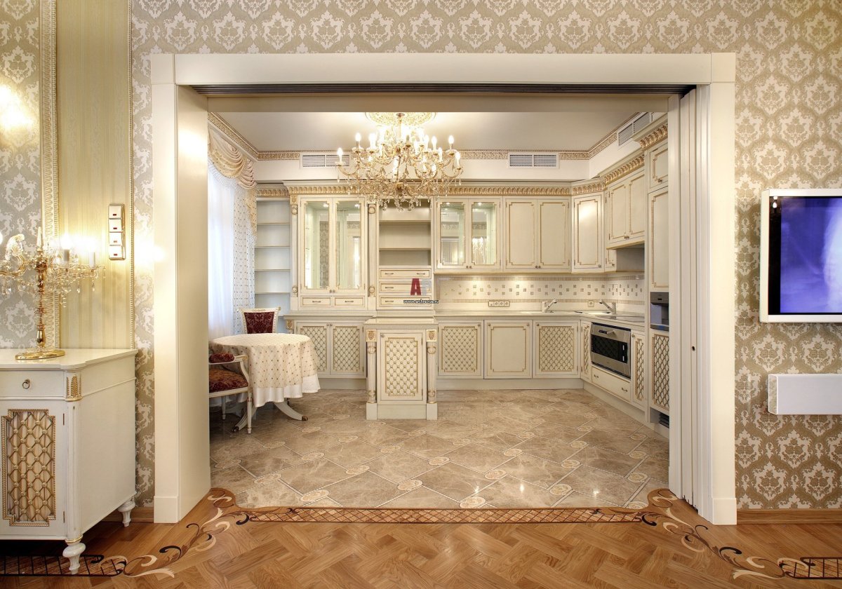 Кухня-гостиная в стиле классика