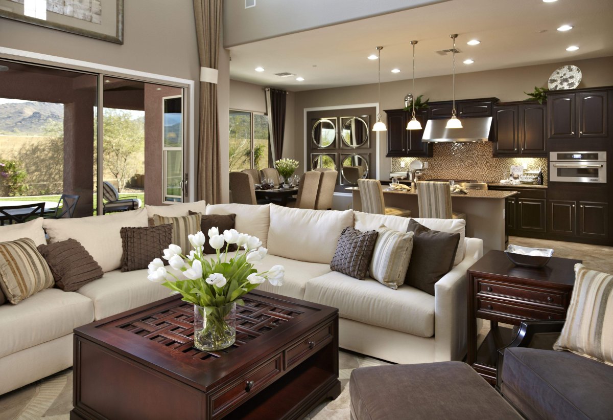 Интерьер большой кухни гостиной