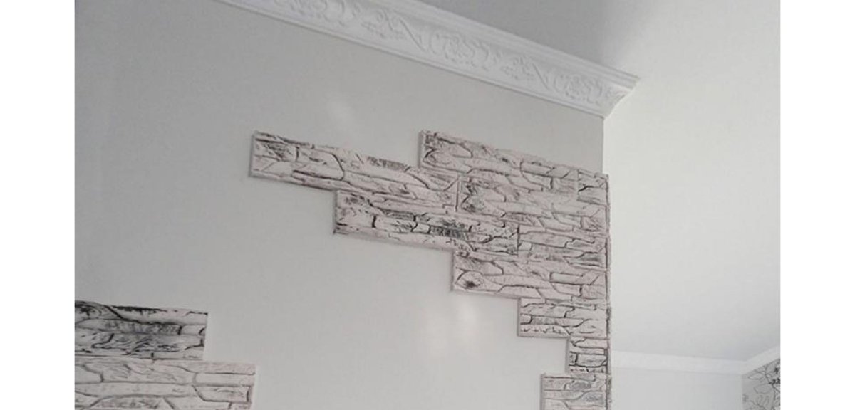 Декор стен гипсовой плиткой