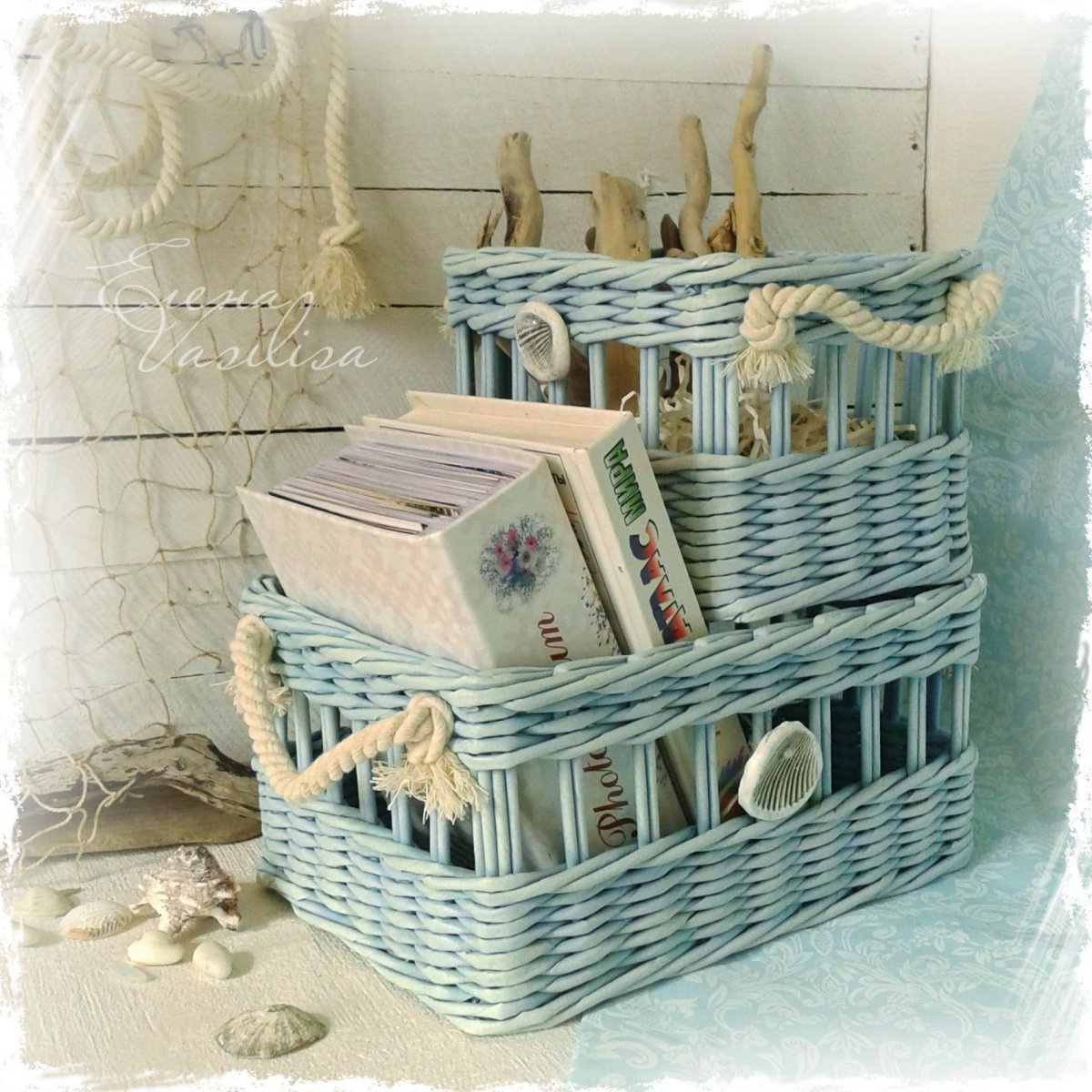 Органайзеры из газетной лозы