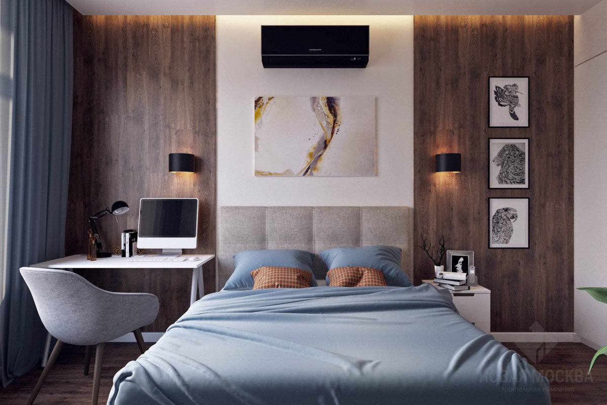 Кварц винил на стену в спальне