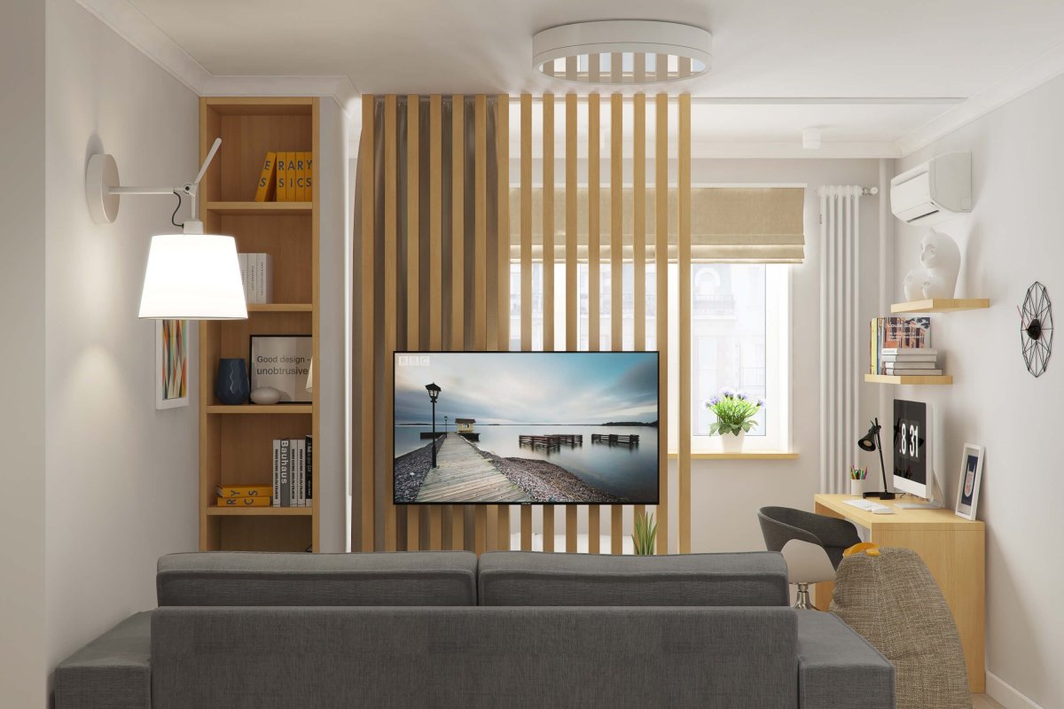 Гостиная с перегородкой