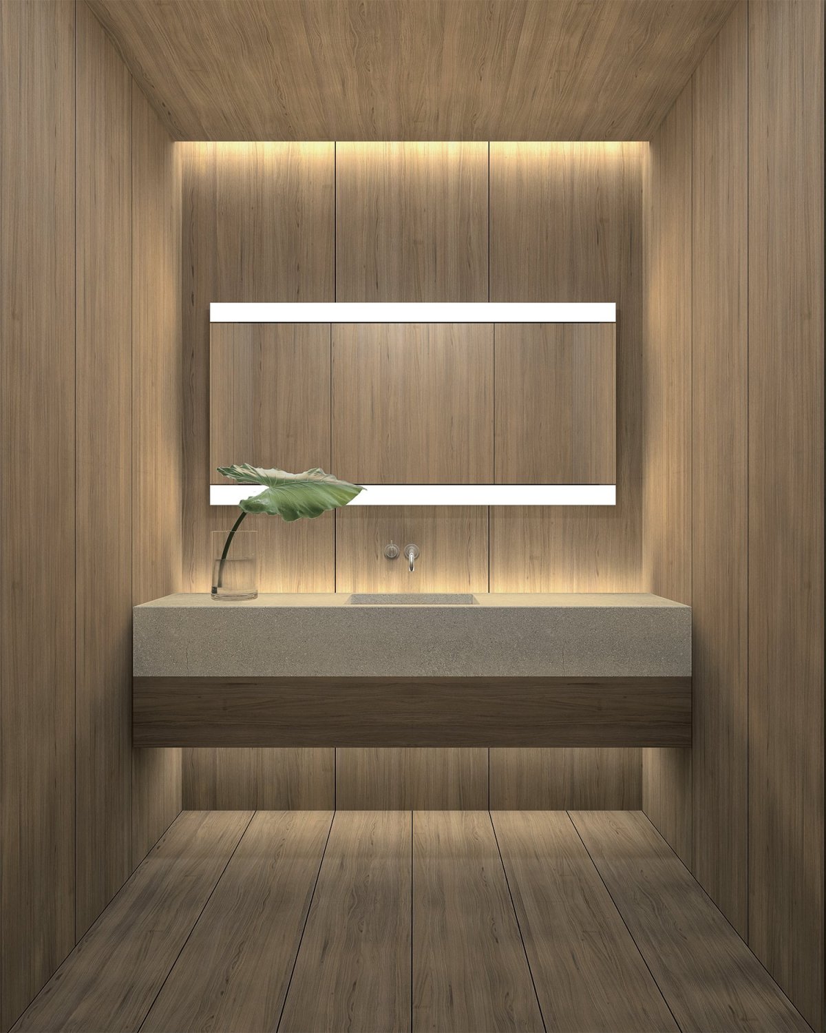 Подсветка под тумбой в ванной