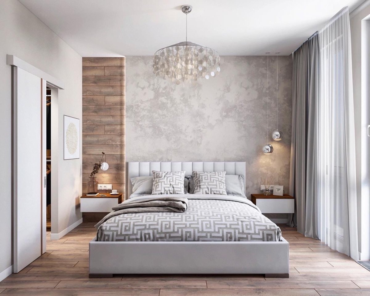 Декоративная штукатурка спальня современный стиль