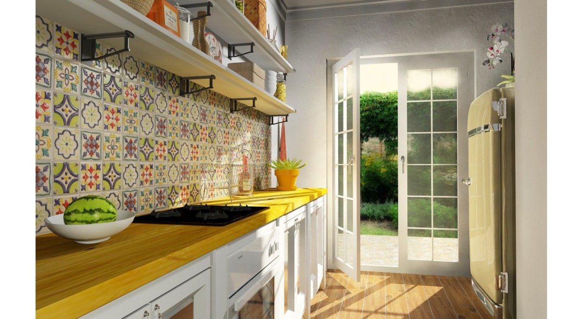 Плитка разноцветная для кухни