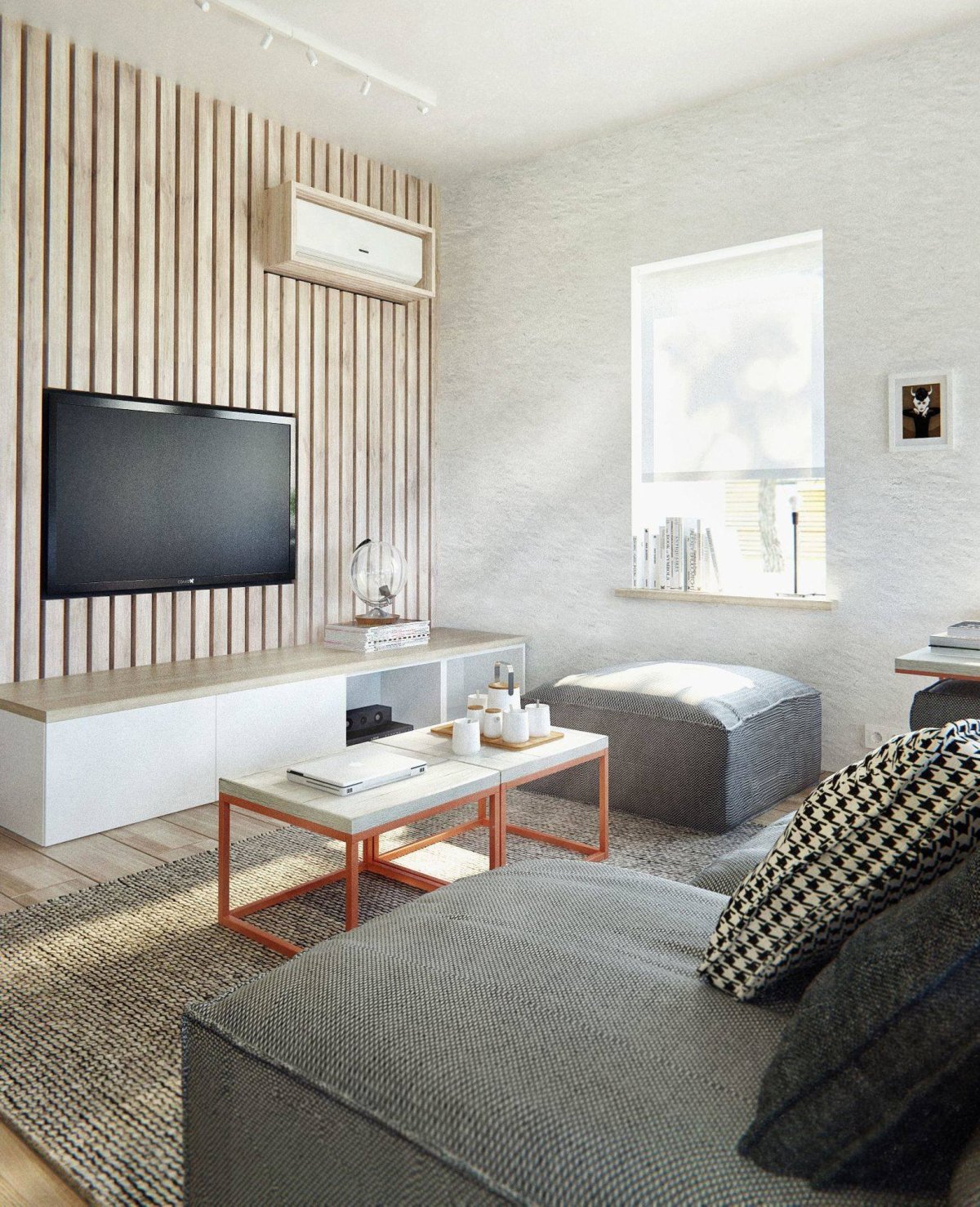 Телевизор в скандинавском интерьере