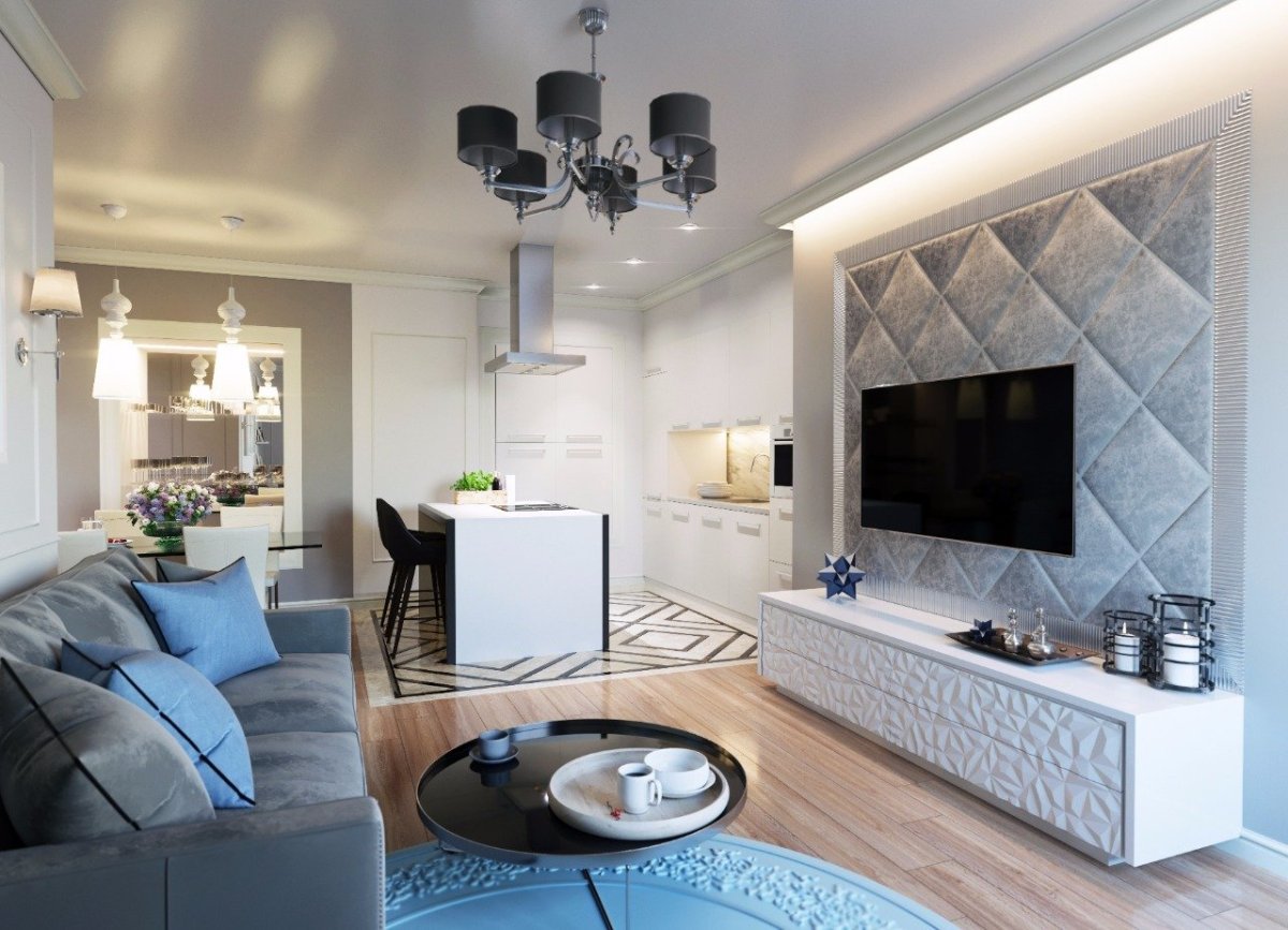 Зона телевизора в гостиной