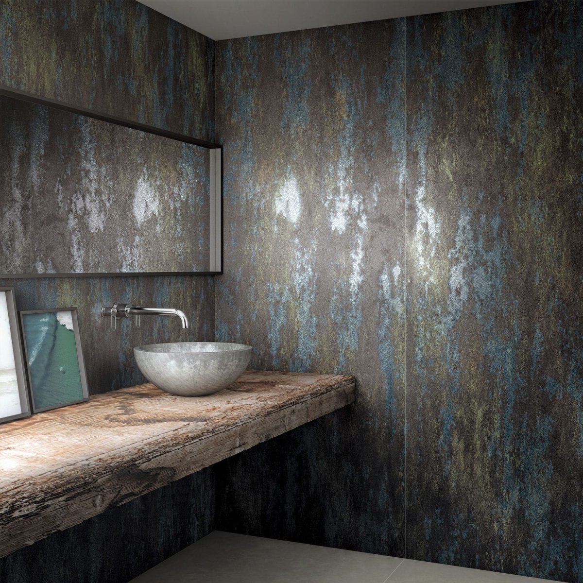 Плитка под металл в интерьере