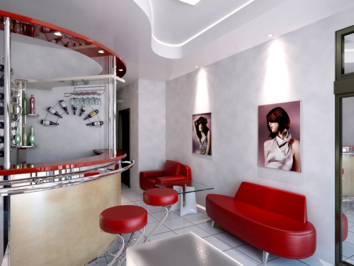 Салон красоты интерьер красный