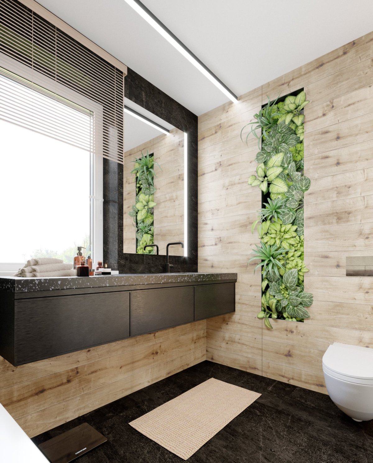 Ванная в стиле экостиль в квартире