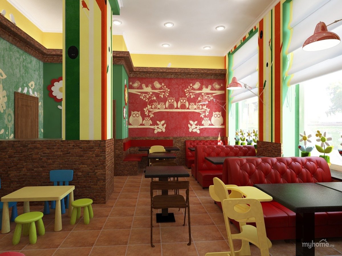 Интерьер пиццерии в домашнем стиле