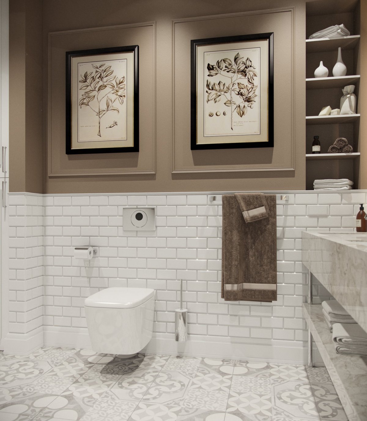 Плитка кабанчик в ванной