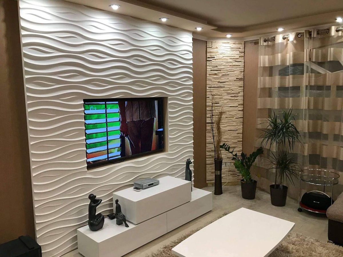 Гостиная с 3д панелями