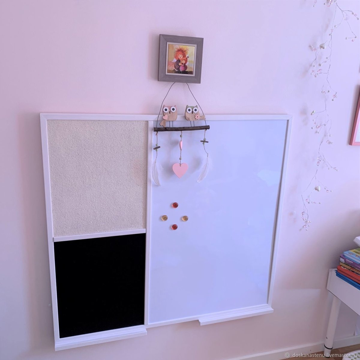 Доска комбинированная магнитно-маркерно-меловая Пифагор доска для мела, магнитно-маркерная, двусторонняя 231725