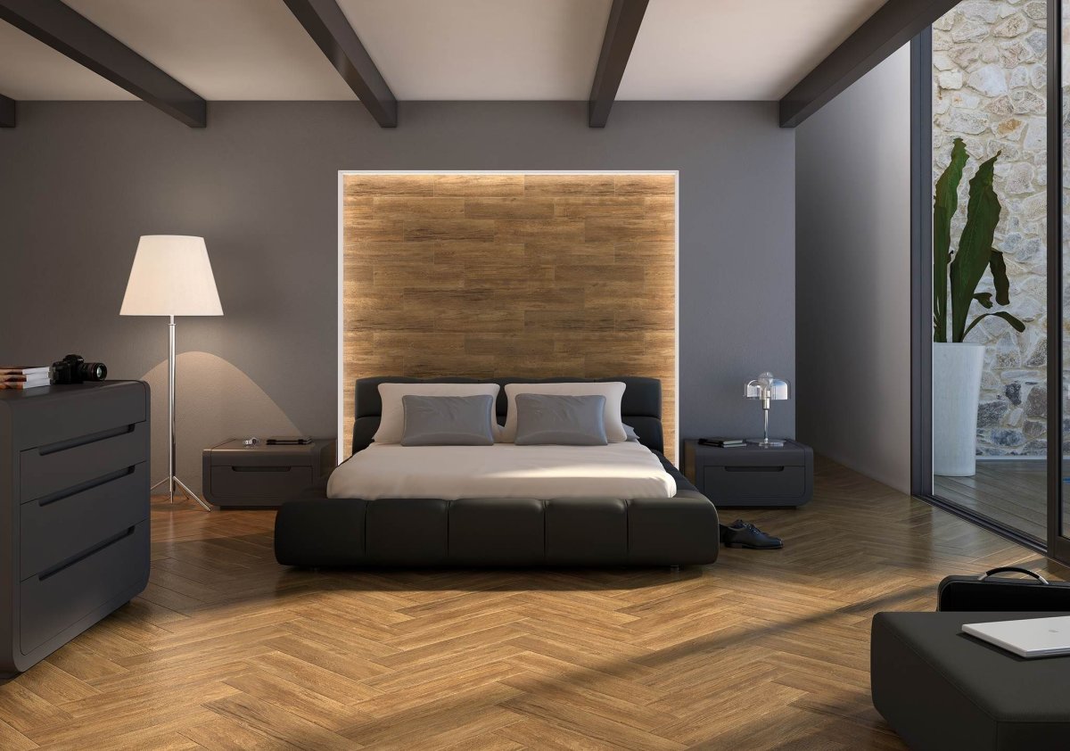 Ламинат не стене в интерьере