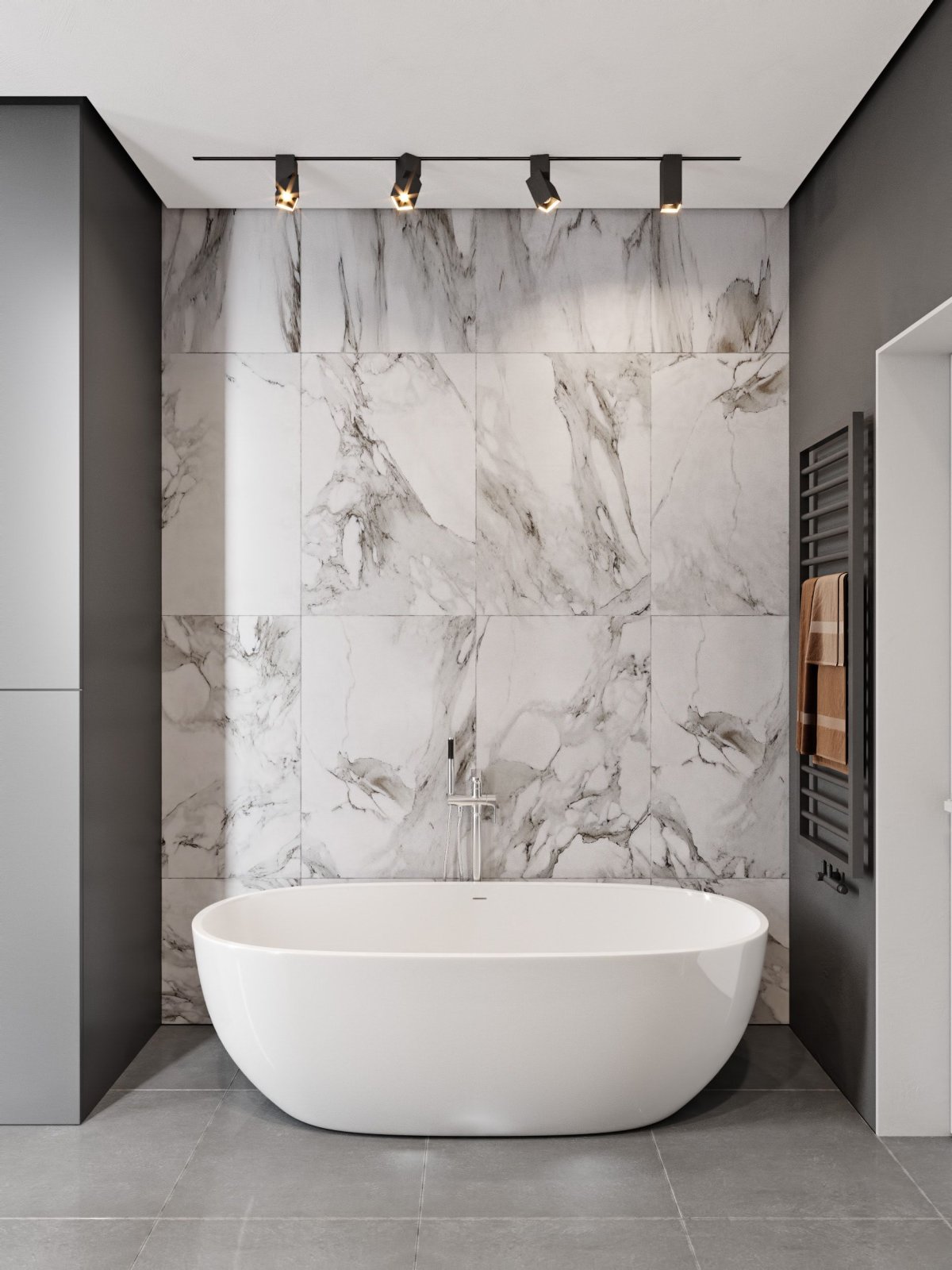 Кафельная плитка под мрамор в ванную комнату