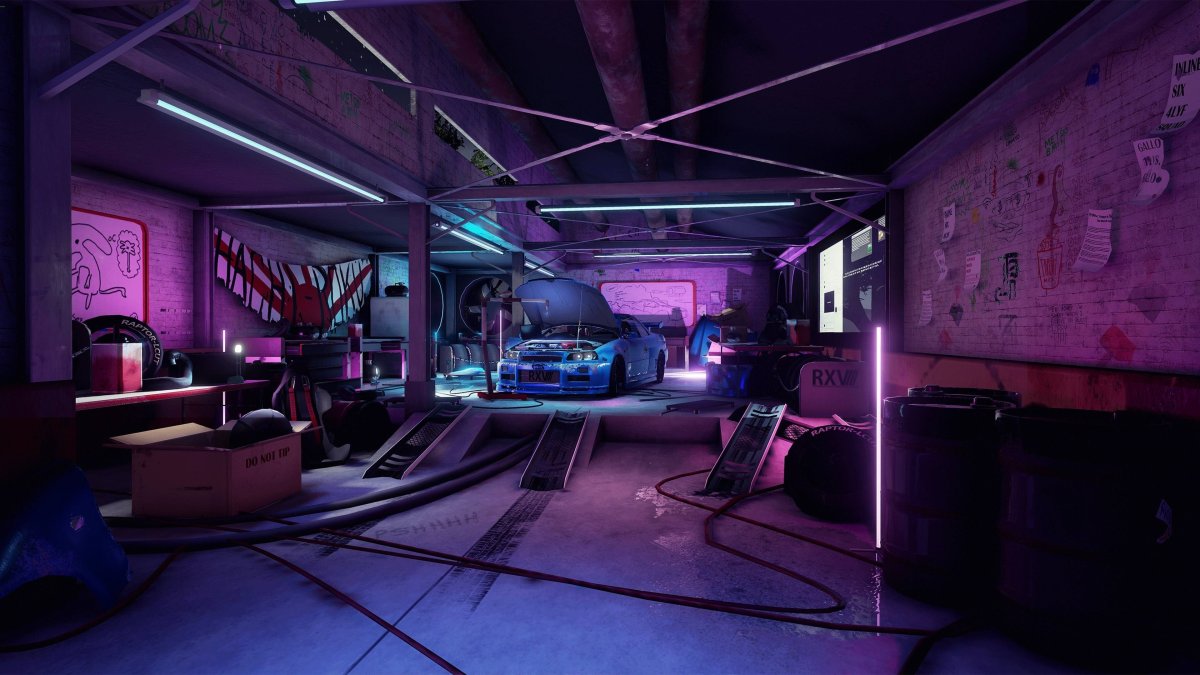 Комната в стиле киберпанк