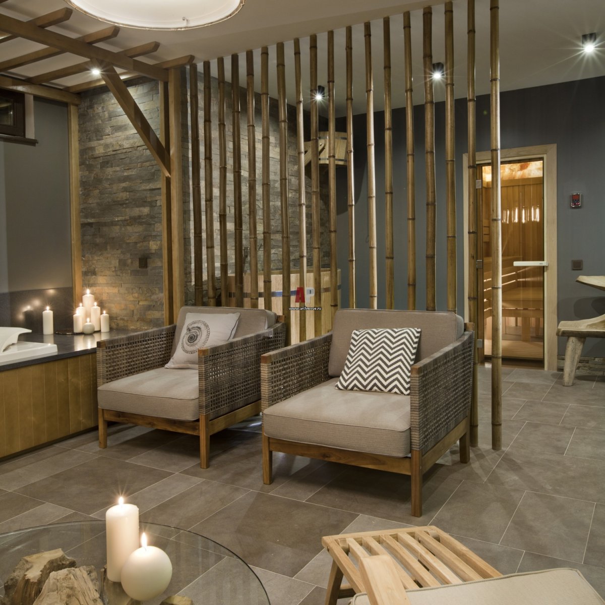 Стильная баня интерьер