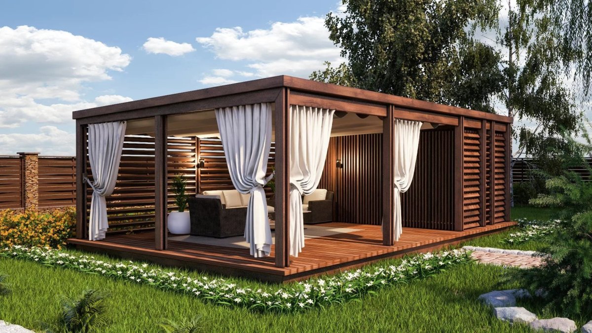 Беседка односкатная 6х3