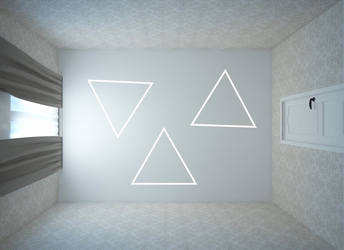 Треугольный натяжной потолок