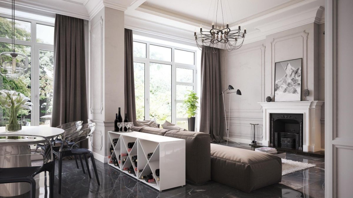 Интерьер Неоклассика тауп