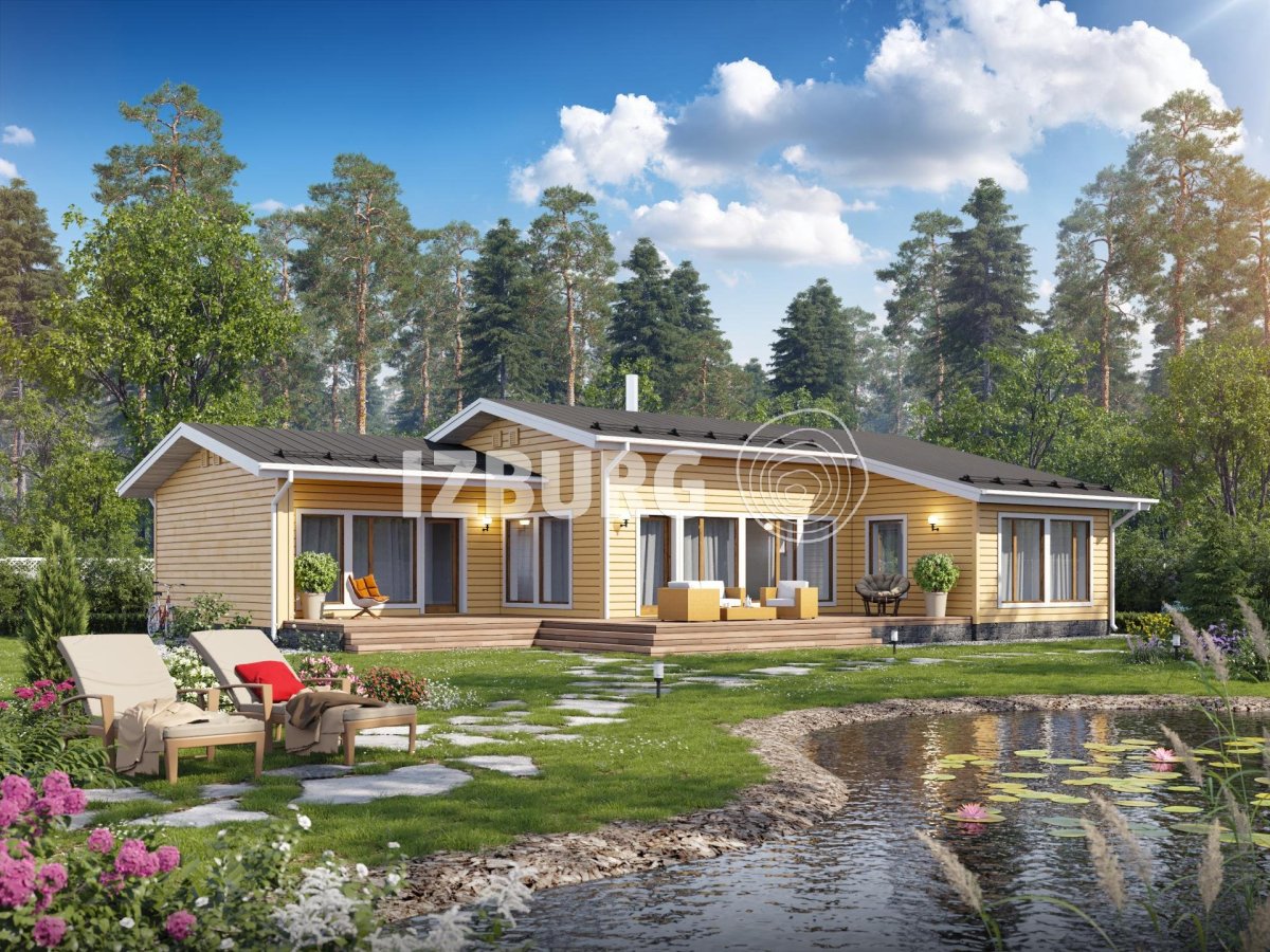 Одноэтажный загородный дом