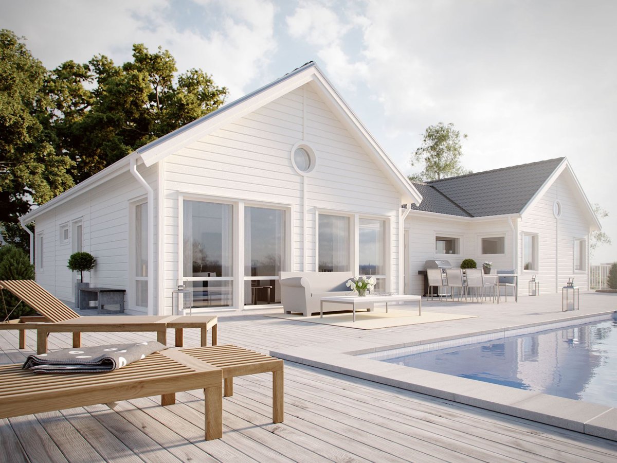 Дом в скандинавском стиле с террасой