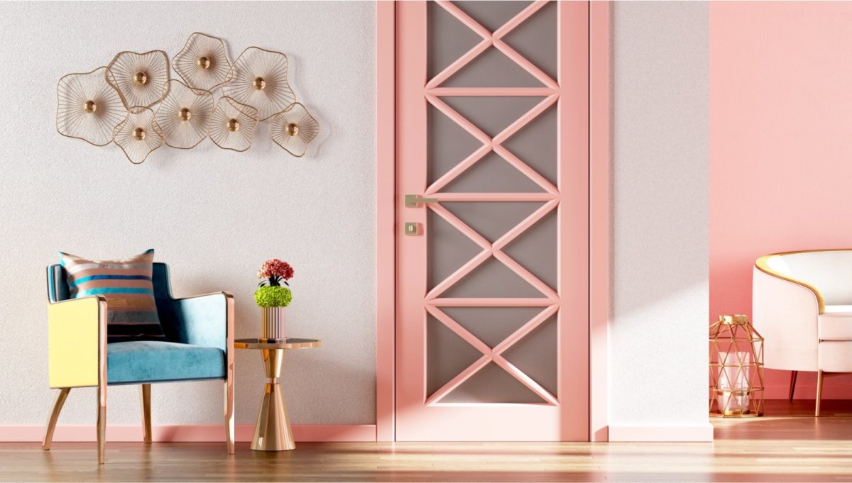 Розовые двери в интерьере