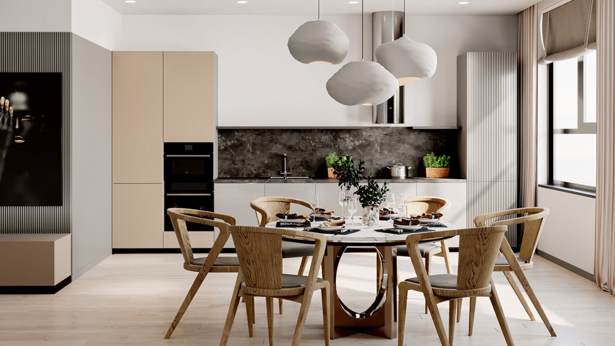 Бежевые кухни