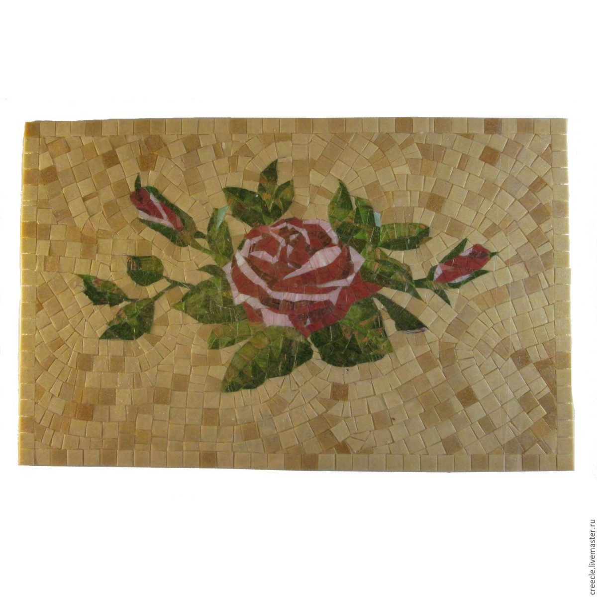 Панно из мозаики розы