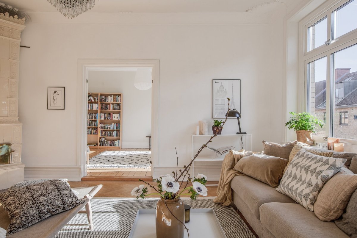 Бежевый Скандинавский интерьер