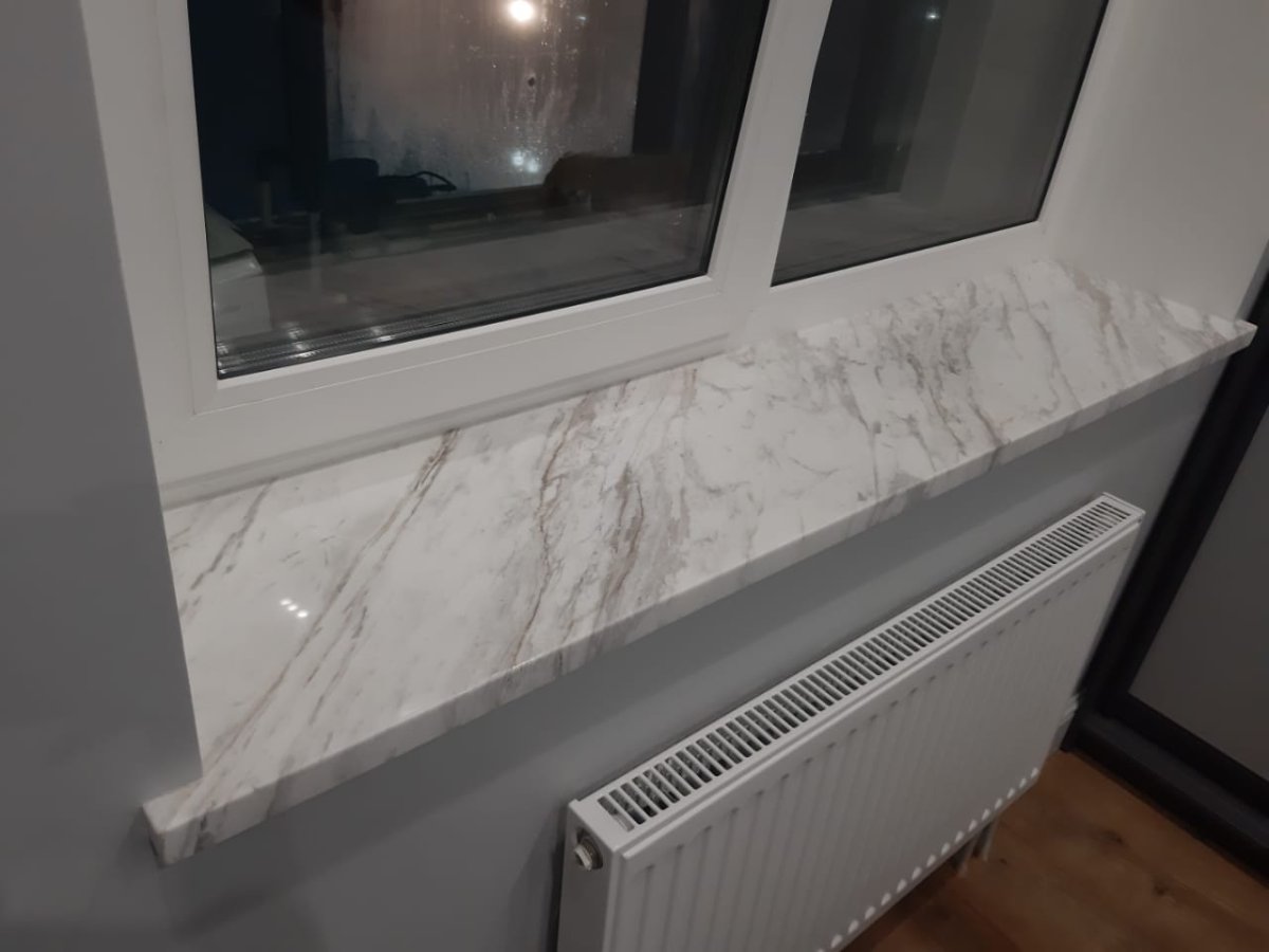 Подоконник кварц белый